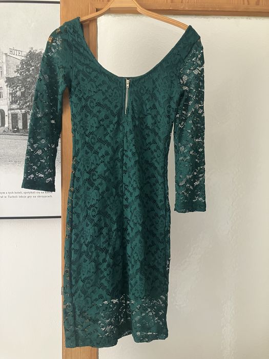 Pull & Bear sukienka damska zielona koronka roz.S