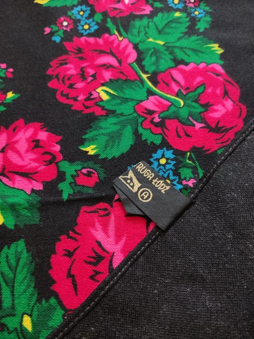 Chusta chustka apaszka góralska PRL zpw struga vintage wełna unikat 70