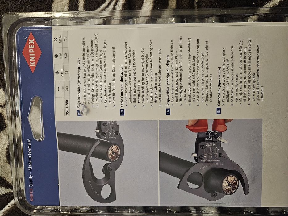NOWE Nożyce dla elektryka, do kabli