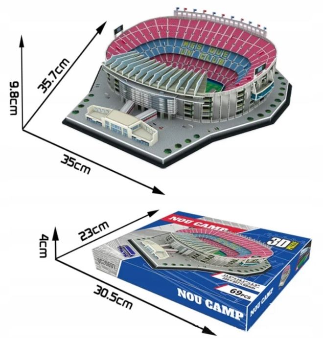Puzzle 3D Fc Barcelona Camp Nou Stadion Piłkarski Duży Piłka Nożna