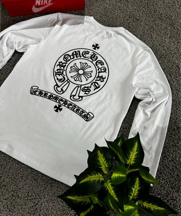 Лонгслів Chrome Hearts / Білий Лонгслів Хром Хартс / Лонгслив Хром