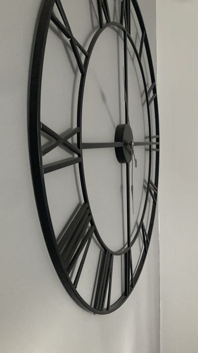 Ogromny zegar loft metalowy 80 cm design