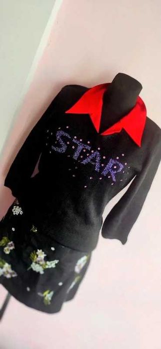 Okazja! Czarny bawełniany elegancki sweter