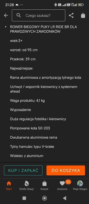 Rowerek biegowy Puky LR RIDE