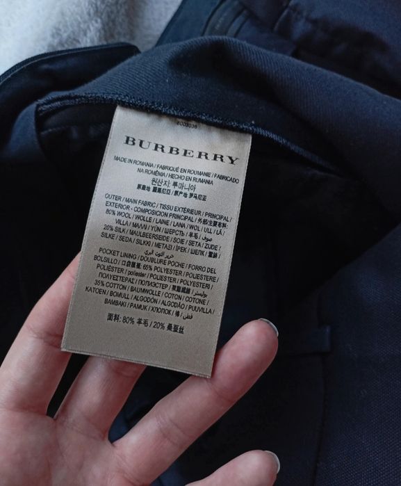Spodnie Burberry wełna + jedwab/ wysoki stan