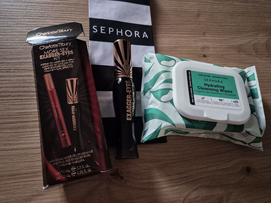 Zestaw!!! CHARLOTTE TILBURY Exagger Eyes 10 ml tusz SEPHORA demakijaż