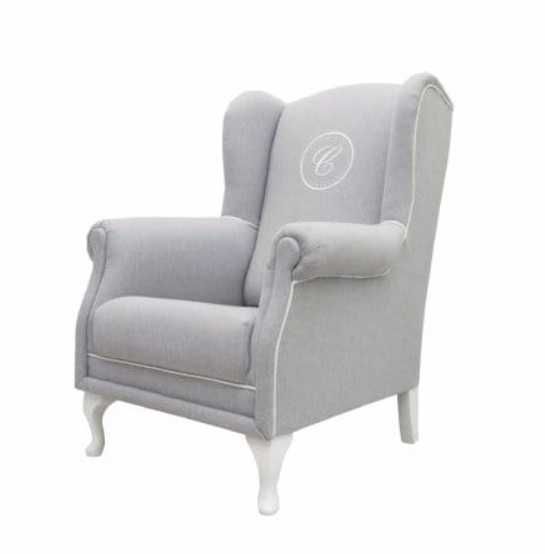 Duży Fotel Caramella szary z emblematem Prestige Stan b.dobry