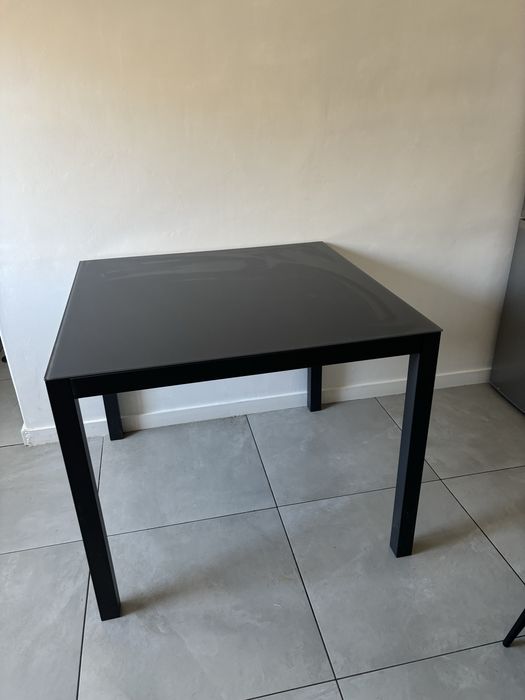 Mesa metal e vidro 90x90cm