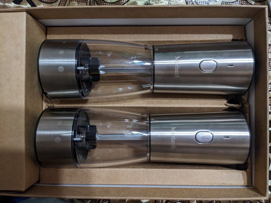 Електричні млинки для солі та перцю Moriank з нержавіючої сталі 150грм