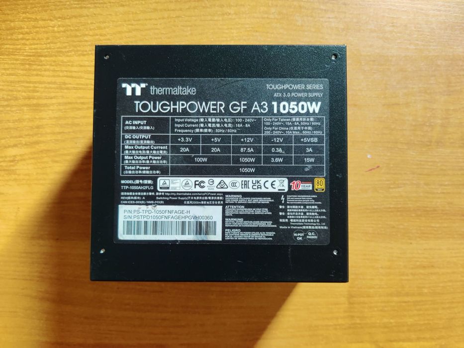 Thermaltake GF A3 1050W Gold Блок питания, блок живлення премиум класс