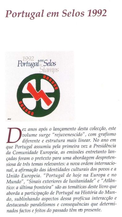 Filatelia Portugal em Selos anos 1988/89/90/92/94