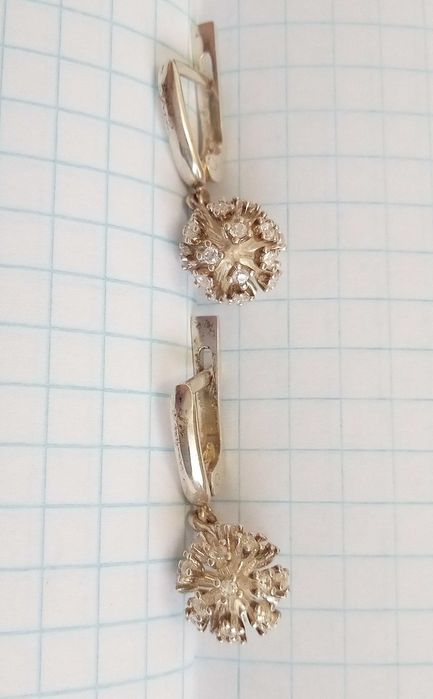 Сережки з каменями, Срібло 925 проба, вага 5,2 г