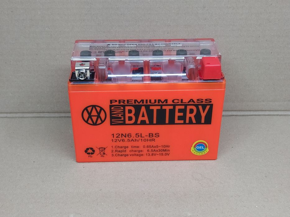 Акумулятор мото АКБ GEL 12V 6.5A (138-65-100mm) YB6.5L-BS "VLAND" 2026