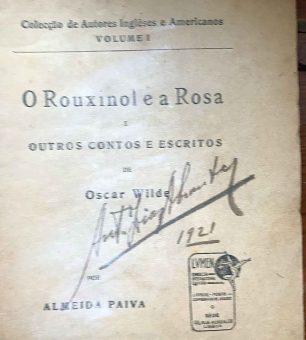O Rouxinol e a Rosa e outros contos Oscar Wilde 1921 1 edicao
