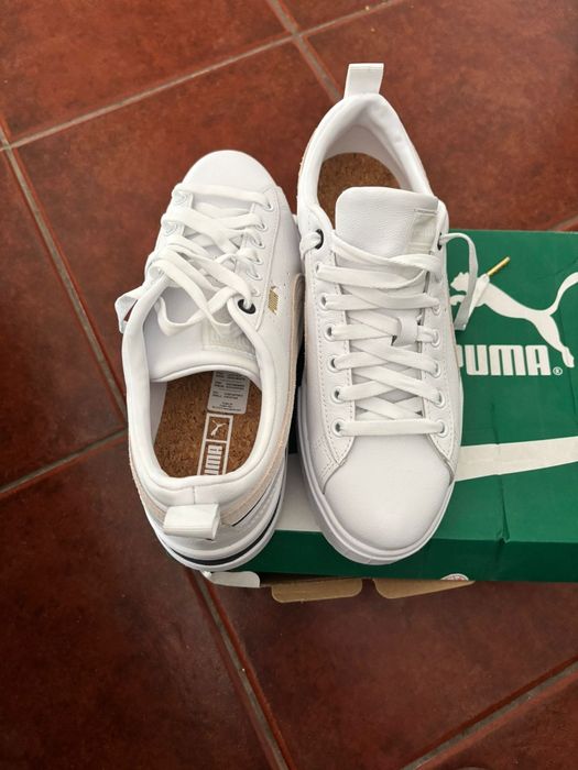 Ténis Puma Mayze Classics Feminino Branco Dourado Novo Original