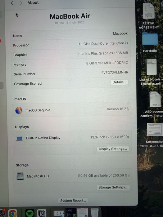 Macbook Air Intel i3, 2020 - rose gold