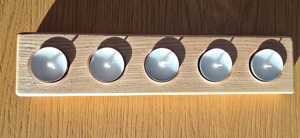 Підсвічник дерево на 5 штук подсвечник со свечами)))