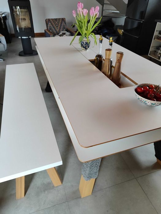 Stół VOX - „4 You Fresh” – 200cm×100cm, biały + 6 szuflad STAN IDEALNY