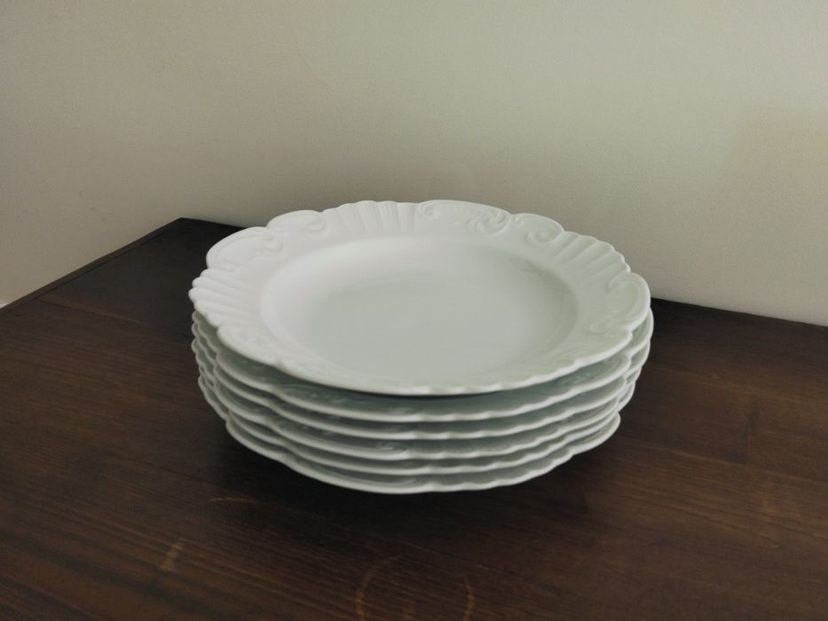 6 pratos de sopa brancos Vista Alegre