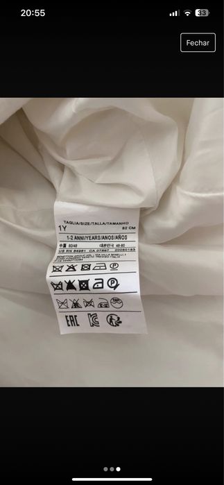 Casaco menina Benetton veludo branco