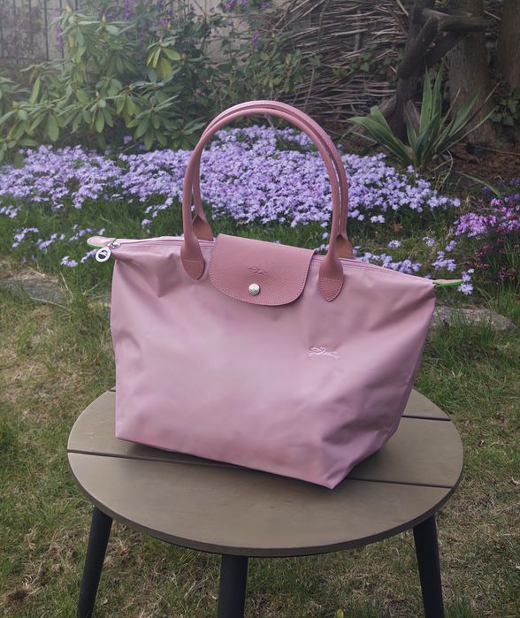 torebka longchamp pilage rozowa size L