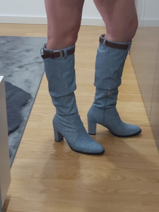 Botas imitação de ganga