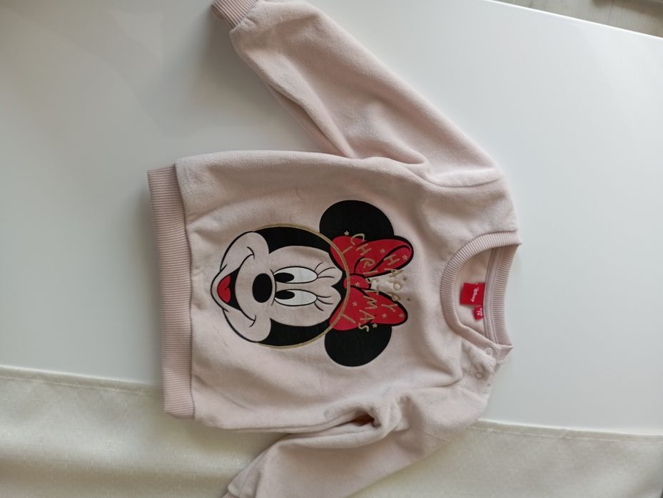Bluza myszka mini róż ubranka dla dziewczynki dzieciece róż. 74