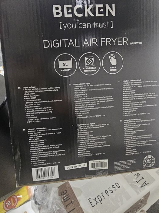 Air fryer becken