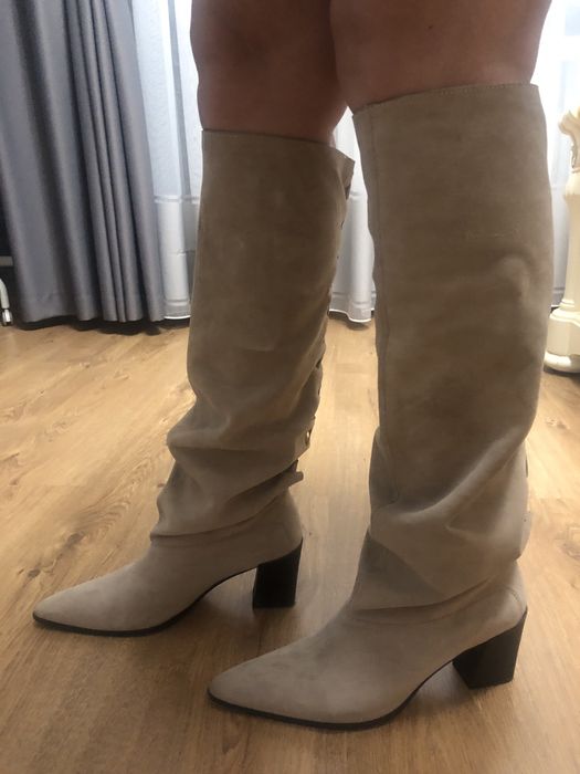 Сапоги кощаки замшеві Zara
