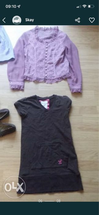 Paka zestaw gigant dla dziewczynki roz.134_14 par spodni _kurtka _buty