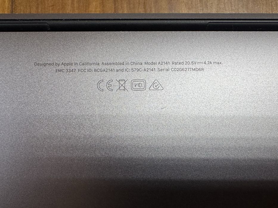 Apple MacBook Pro 16” Model: A2141 2019 Intel Core i9 32Gb DDR4 512Gb