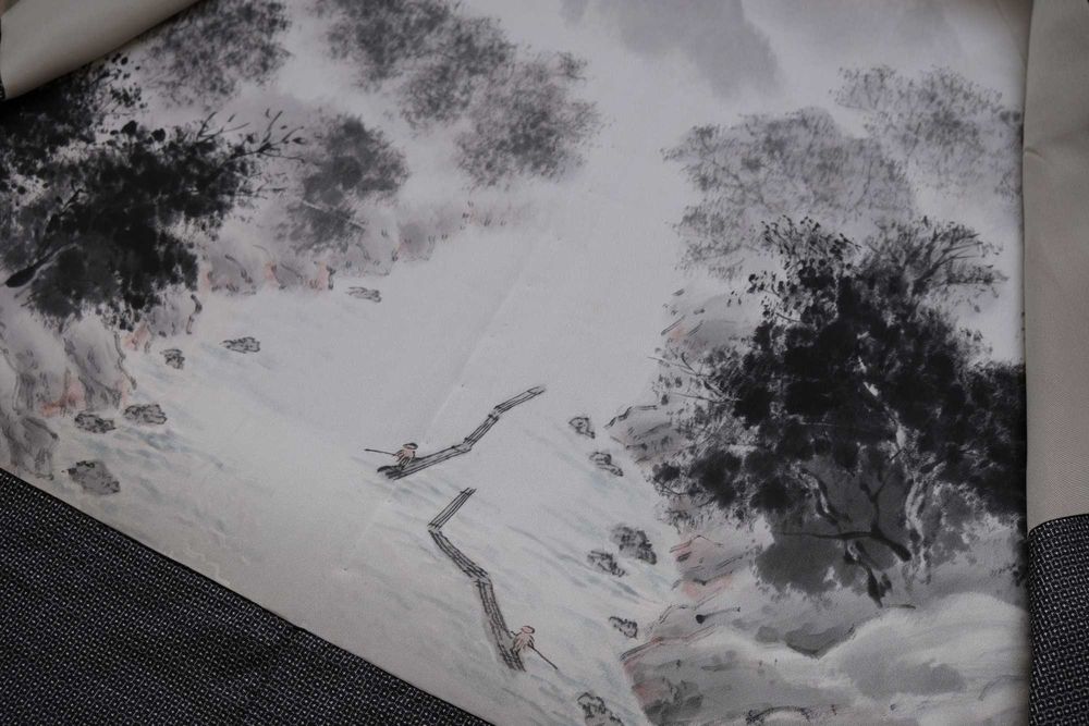 Japońskie czarne haori męskie w kratkę z ozdobną podszewką narzutka