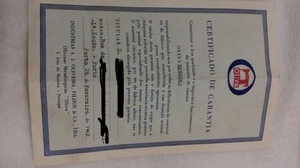 Máquina de Costura Oliva antiga 1962 a funcionar, garantia vitalicia