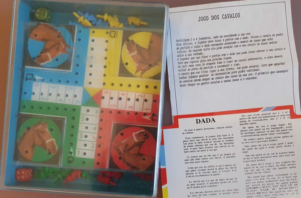 Mini Jogo dos Cavalos/Ludo/Não te Irrites, de viagem - Anos 80