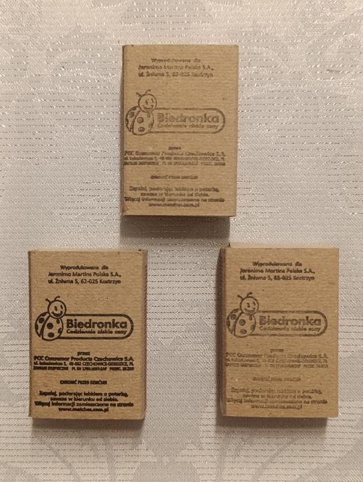 3x zapałki ZPZ Czechowice porady ekologiczne Biedronka