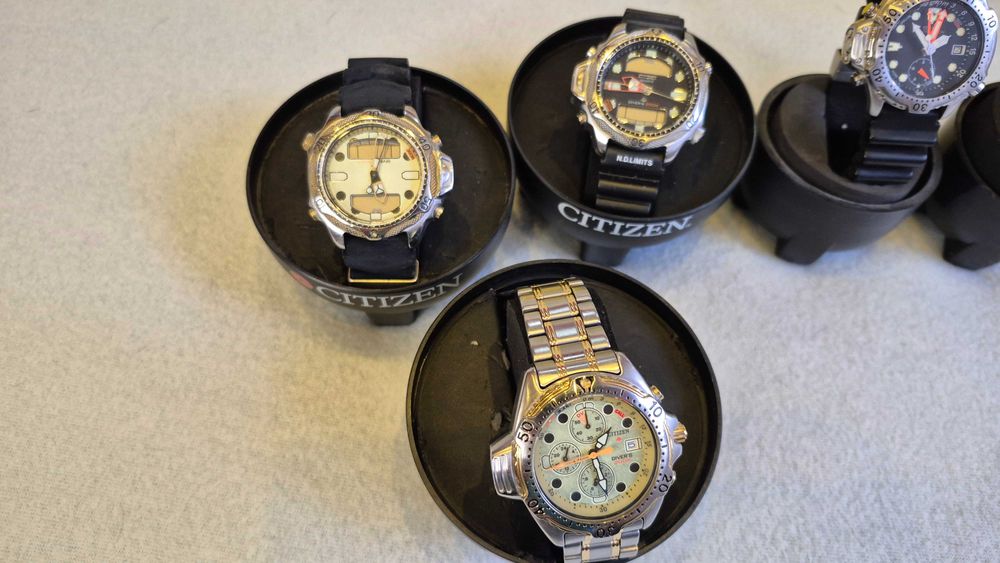 Zestaw 7 sztuk zegarków CITIZEN PROMASTER +  butle