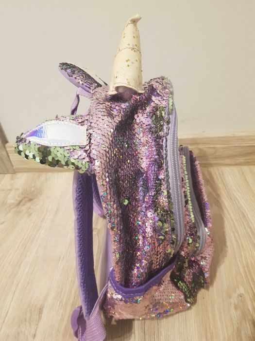 Plecak jednorożec  brokatowe cekiny fioletowy dla dziewczynki