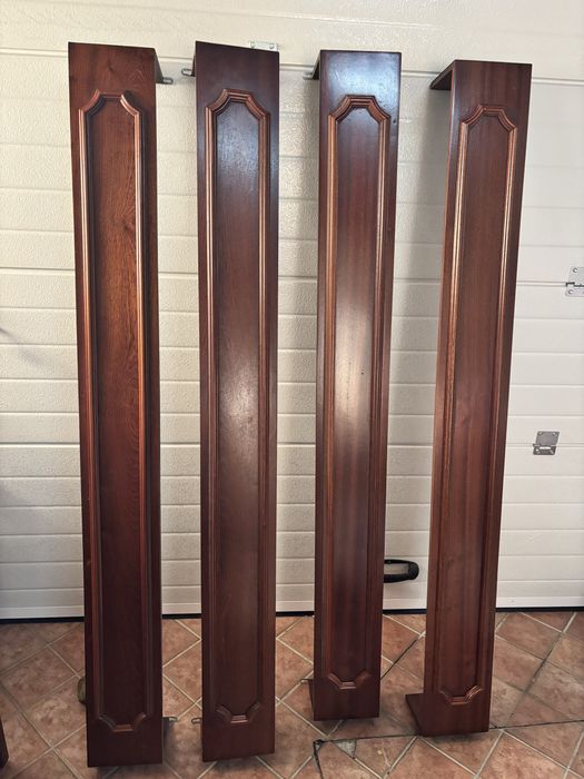 Conjunto de 4 Sanefas em Madeira Maciça com Calhas – Estilo Clássico (1,65m)