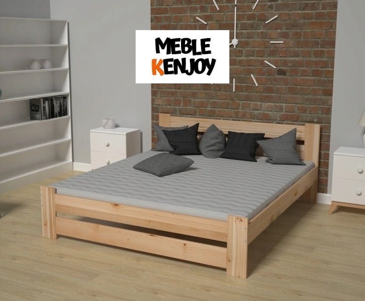 Łóżko z materacem sosnowe drewniane Małżeńskie Pojedyncze DOSTAWA