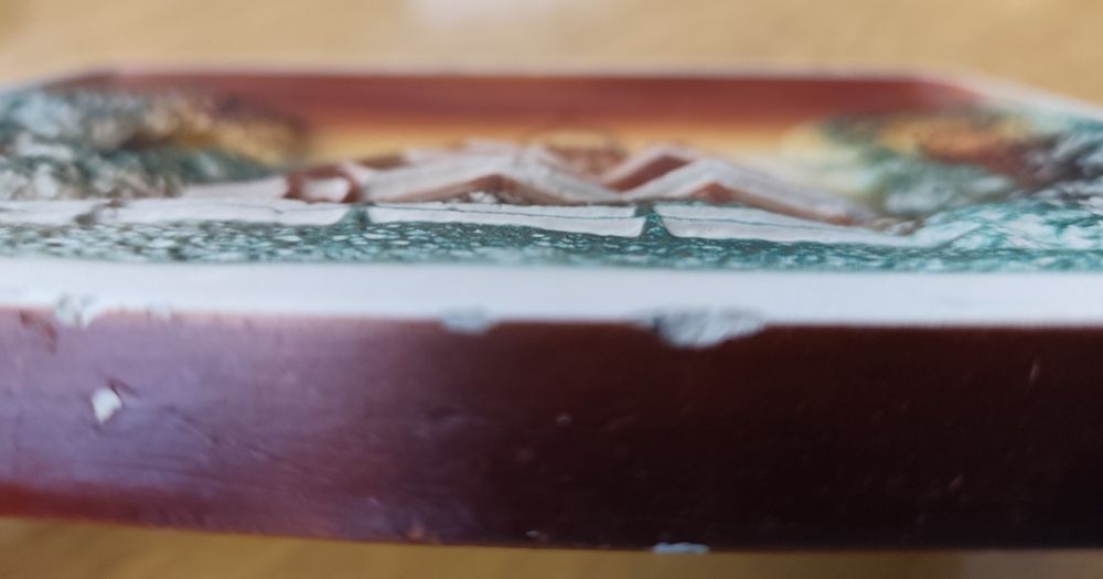 Kościół Wang w Karpaczu. Obrazek z gliny. PRL.