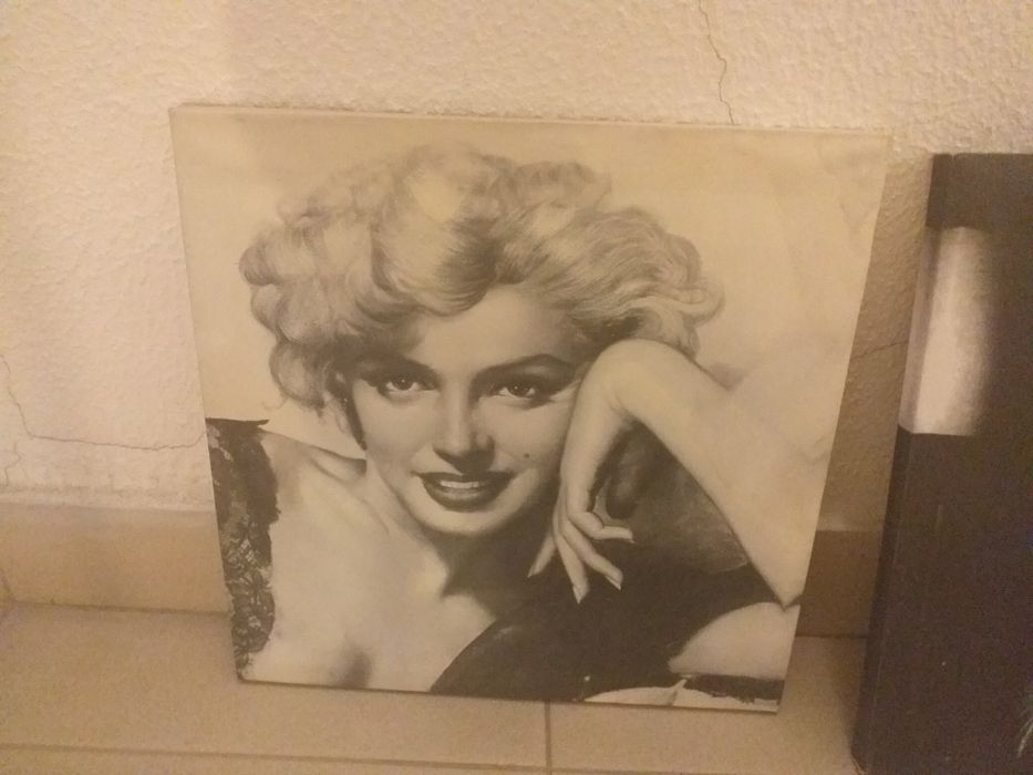 Quadro a preto e branco da Merylin Monroe
