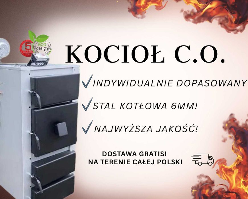 Kocioł na DREWNO WĘGIEL 12 kW. Piec zasypowy, piece, kotły, ogrzewanie. 5 KLASA! Dostawa GRATIS!