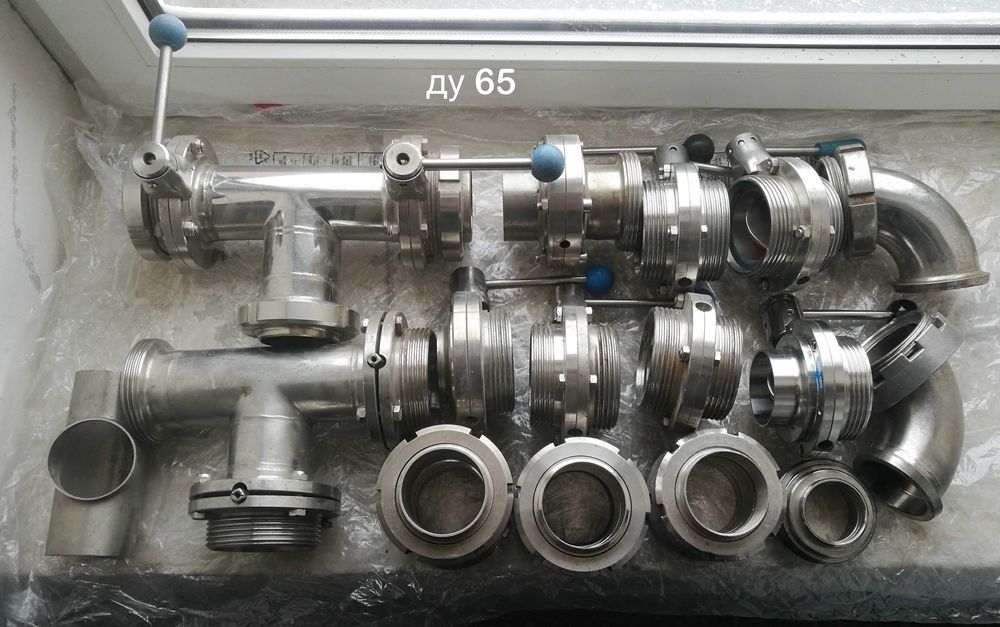 молочный кран,шибер,муфта ду 38-40-50-65-80