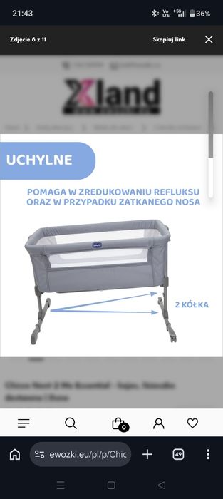 Łożeczko turystyczne/dostawne Chicco Next2Me Essential