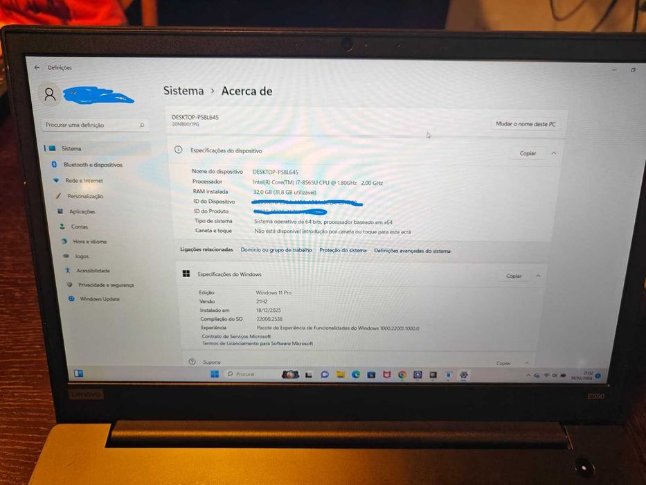 Portátil Lenovo E590