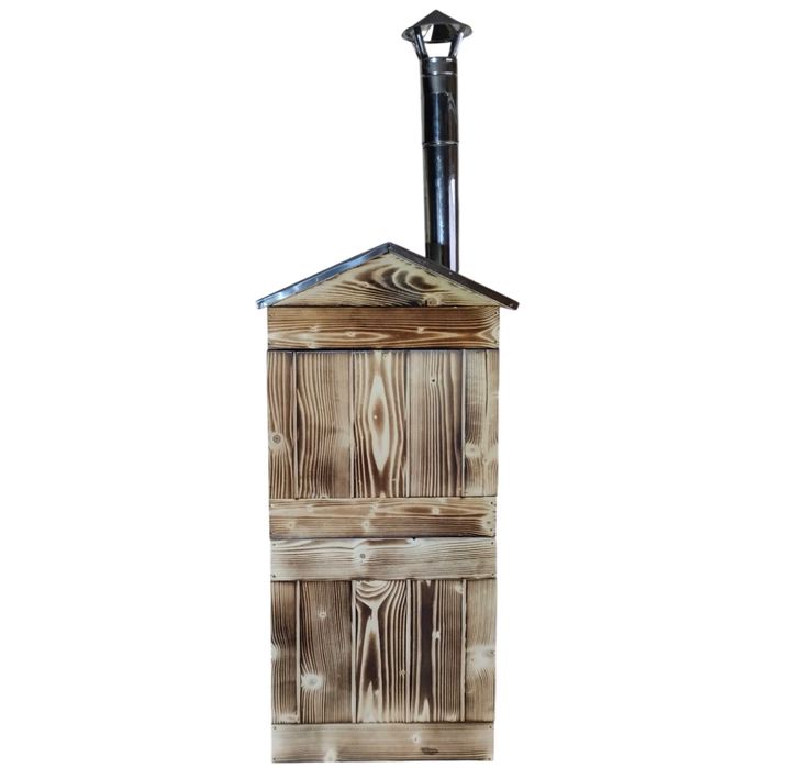 Wędzarnia drewniana ogrodowa dach i komin NIERDZEWNY 50x50X100