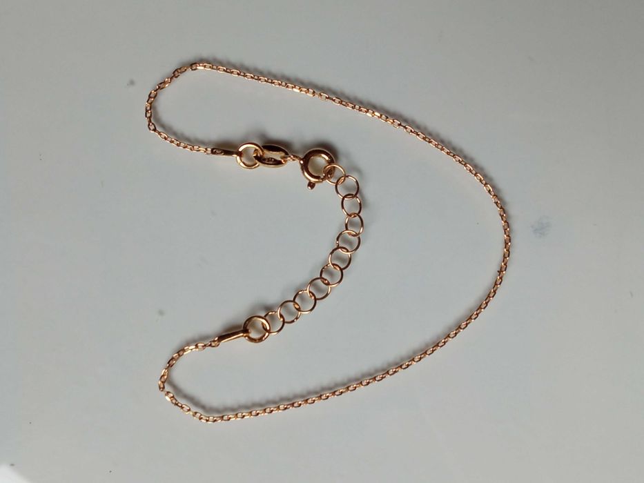 Pozłacana bransoletka 17+3 cm Splot Ankier Sterling Silver 925