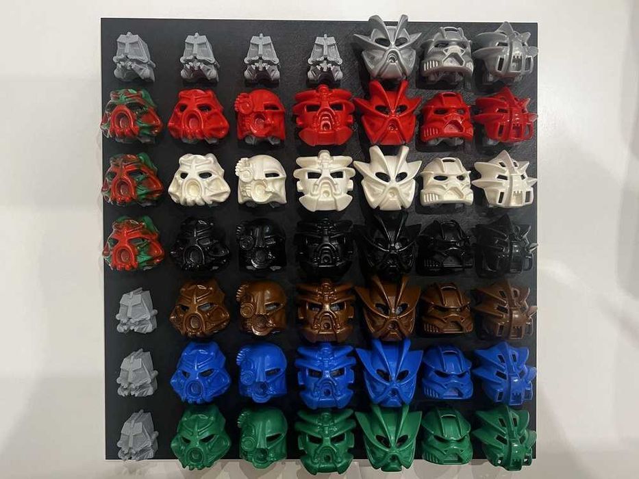 Tablica Wystawa Stojak do masek Bionicle Kanohi Nuva 7x7 Druk 3D