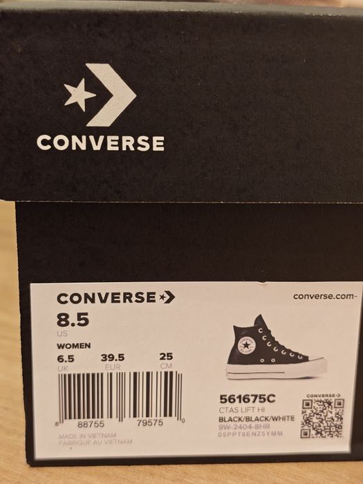Кожаные черные кеды Converse