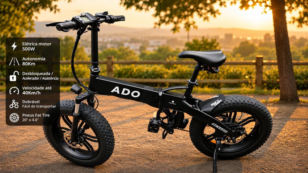 ADO A20F FAT- BIKE  | 500W | DESBLOQUEADA | Acelerador| Como Nova